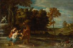 Landscape with the Holy Family and St. Anthony of Padua by Frans Wouters