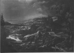 Landschaft mit Kloster (Schule) by Johann Christoph von Bemmel