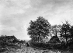 Landschaft mit Schafherde und Kapelle by Barend Cornelis Koekkoek