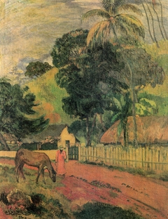 Le cheval sur le chemin by Paul Gauguin