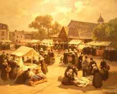 Le marché aux étoffes du Faouët by Henri Alphonse Barnoin