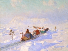 Le Pont de glace à Québec by Clarence Gagnon
