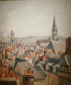 Les toits du vieux Rouen, soleil by Camille Pissarro