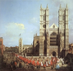 London: Westminster Abbey, with a Procession of Knights of the Bath by Canaletto