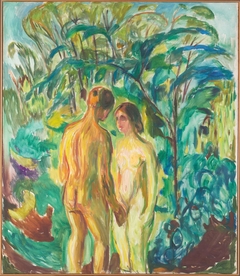 Naked Man and Woman in the Woods by Edvard Munch