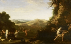 Nymphs and Satyrs in a Hilly Landscape by Cornelius van Poelenburgh