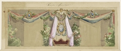 Ontwerp voor de feestdecoratie ter gelegenheid van het zilveren huwelijk van J.C. van Pappelendam en echtgenote by Cornelis Springer