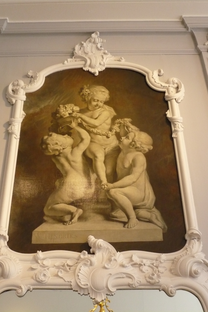 Over-the-mantelpiece with the personification of Spring