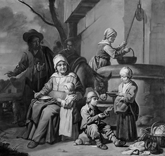 Peasant Family at a Well by The Master of the Children's Caps