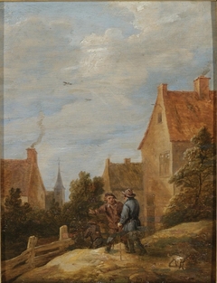 Peasants on a Road in a Village