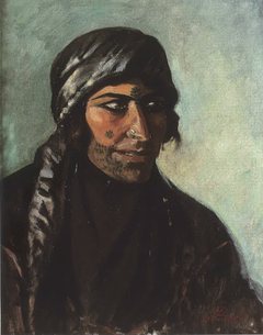 Portrait of a Bedouin Fortune teller by Moustafa Farroukh