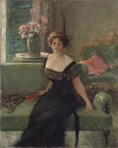 Portrait of a Lady in Black (Annie Traquair Lang) by William Merritt Chase