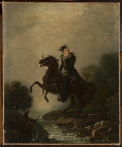Portrait of Ignacy Konarski on horseback by Piotr Michałowski
