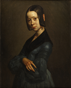Portrait of Pauline Ono in Blue by Jean-François Millet