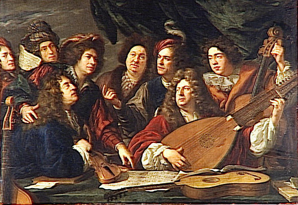 Portrait of several musicians and artists
