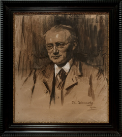 Portret "Gerrit Jan van Heek" houtskool op papier door Thérese van Duyl-Schwartze, 1904 by Thérèse Schwartze