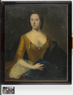 Portret van een vrouw, vermoedelijk Maria Margaretha de Witte (1714-1748). Echtgenote van Johan Gerard van Oldenbarneveld by Pierre Frédéric de la Croix