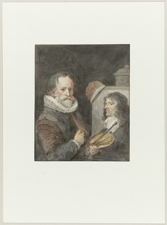 Portret van Michiel van Mierevelt, terwijl hij Jacob Willemsz. Delff schildert by Aert Schouman