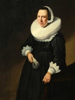 Portret van onbekende vrouw by Dirck van Santvoort