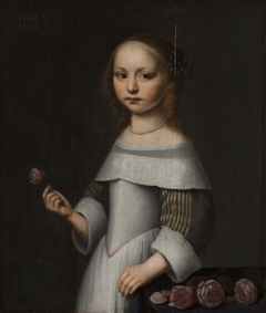 Portret van Titia van Burmania op jeugdige leeftijd by Anoniem