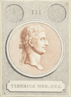 Portretmedaillon van Tiberius, Romeins keizer by Jan Caspar Philips