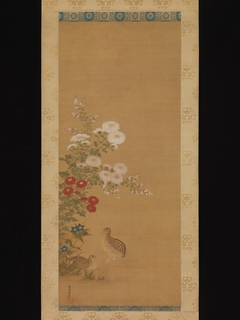 Quail and Autumn Flowers by Tosa Mitsuoki