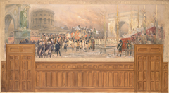 Réception par la municipalité de Paris, à la barrière de la Villette, des troupes revenant de Pologne, après la campagne de 1806-1807.