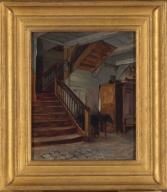Room Interior with Winding Staircase