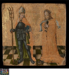 Saint Arnold of Soissons and Saint Godeleva by Gent midden 15de eeuw Anonieme meester