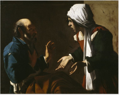 Saint Peter Denying Christ by Pensionante del Saraceni