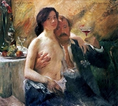 Self portrait with Charlotte Berend-Corinth by Lovis Corinth