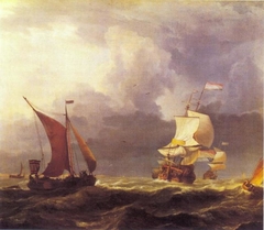 Ships in a Storm by Ludolf Bakhuizen
