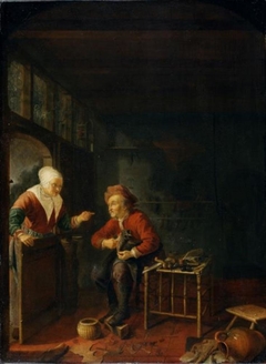 Shoemaker in his Workshop by Pieter Cornelisz van Slingelandt