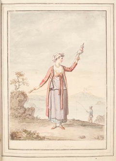 Spinner of Procida , leaf from 'A Collection of Dresses by David Allan Mostly from Nature' - David Allan - ABDAG007557.15 by David Allan