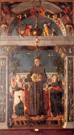St. Bernardino of Siena between Two Angels by Andrea Mantegna