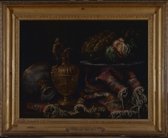 Still life. Vase, carpet and flowers by Francesco Maltese