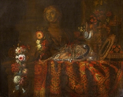 Still Life with a Rich Rug, Salver and Sweetmeats etc. by Anonymous