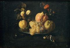Still Life with Fruit and Goldfinch by Juan de Zurbarán