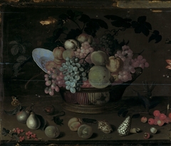 Still life with fruit and shells by Balthasar van der Ast