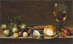 Still Life with Fruit, Bread and a Goblet on a Table by Floris van Schooten