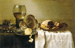 Still Life with Fruit Pie and various Objects by Willem Claeszoon Heda