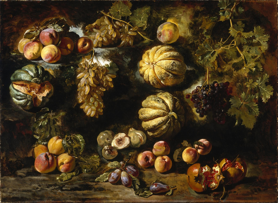 Still Life with Melons, Peaches, Figs, and Grapes