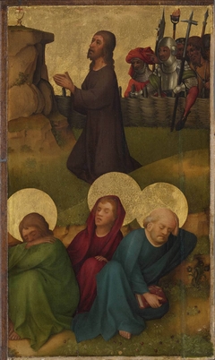 Tafel eines Flügelaltares: Christus am Ölberg Außenseite: behobelt by Anonymous