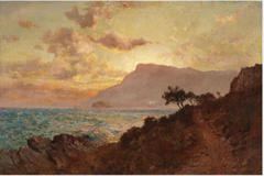 Tête du Chien, Monaco, Winter Sunset by Richard Whateley West