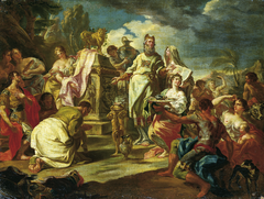 The Adoration of the Golden Calf by Venetian Master 18th century