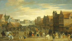 The disbanding of the 'waardgelders' (mercenaries in the pay of the town government) by Prince Maurits on the Neude, Utrecht, 31 July 1618