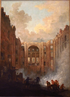The End of the Fire of the Opéra, Second Room of Palais-Royal, 8 June 1781 by Hubert Robert