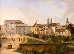 The Royal Residence in Munich from the North East in 1827 by Domenico Quaglio the Younger
