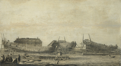 The Shipyard of the Admiralty by Ludolf Bakhuizen