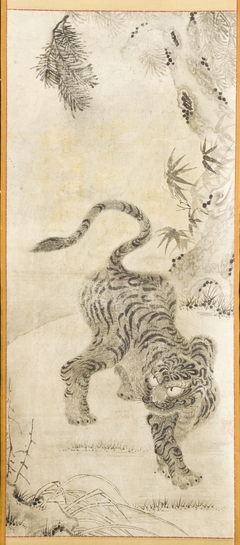 Tiger Under Bamboo and Pine Trees by Anonymous